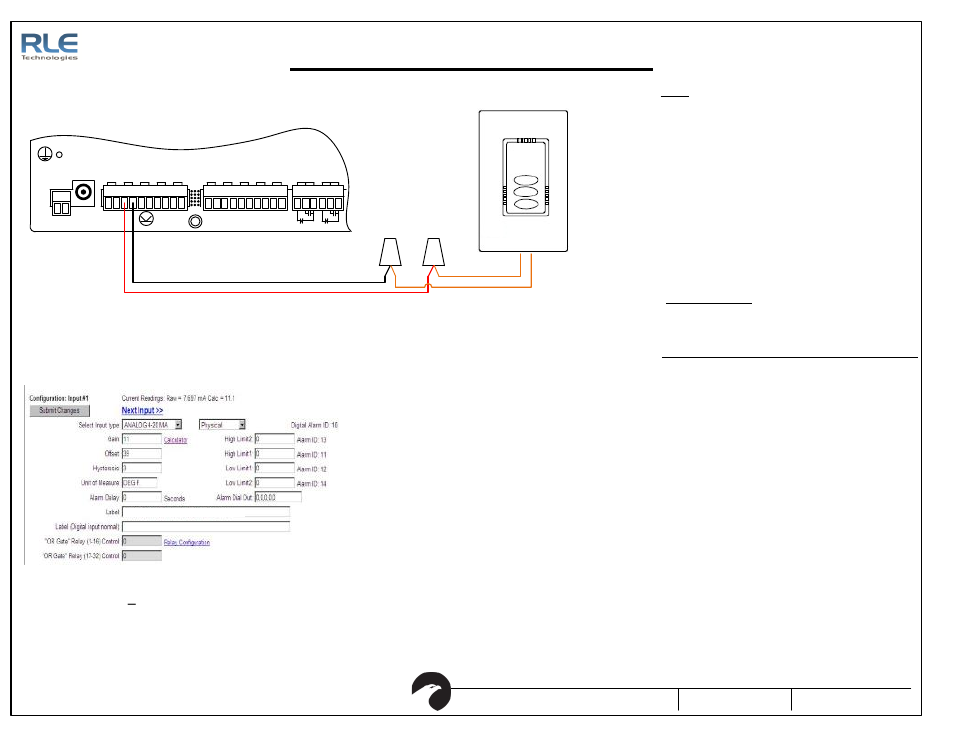 Fms_teams, Fms to teams integration, Fms sensor wiring guide | Figure 4.2: temperature setup, Figure 4.1: fms wiring with the teams, 50 – 95 degree f range | RLE FMS User Manual | Page 4 / 16