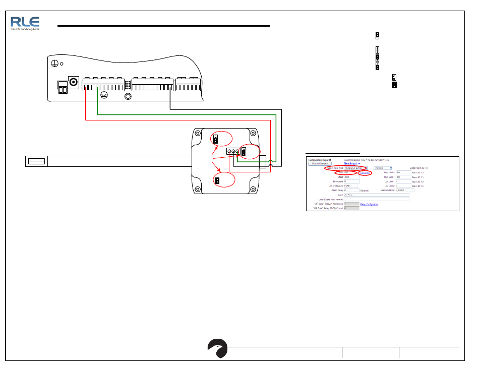 Afs(wm/dm), Afs-(wm/dm) f200 integration, Fms sensor wiring guide | Figure 8.1: fms wiring, Fms configuration | RLE FMS User Manual | Page 8 / 16