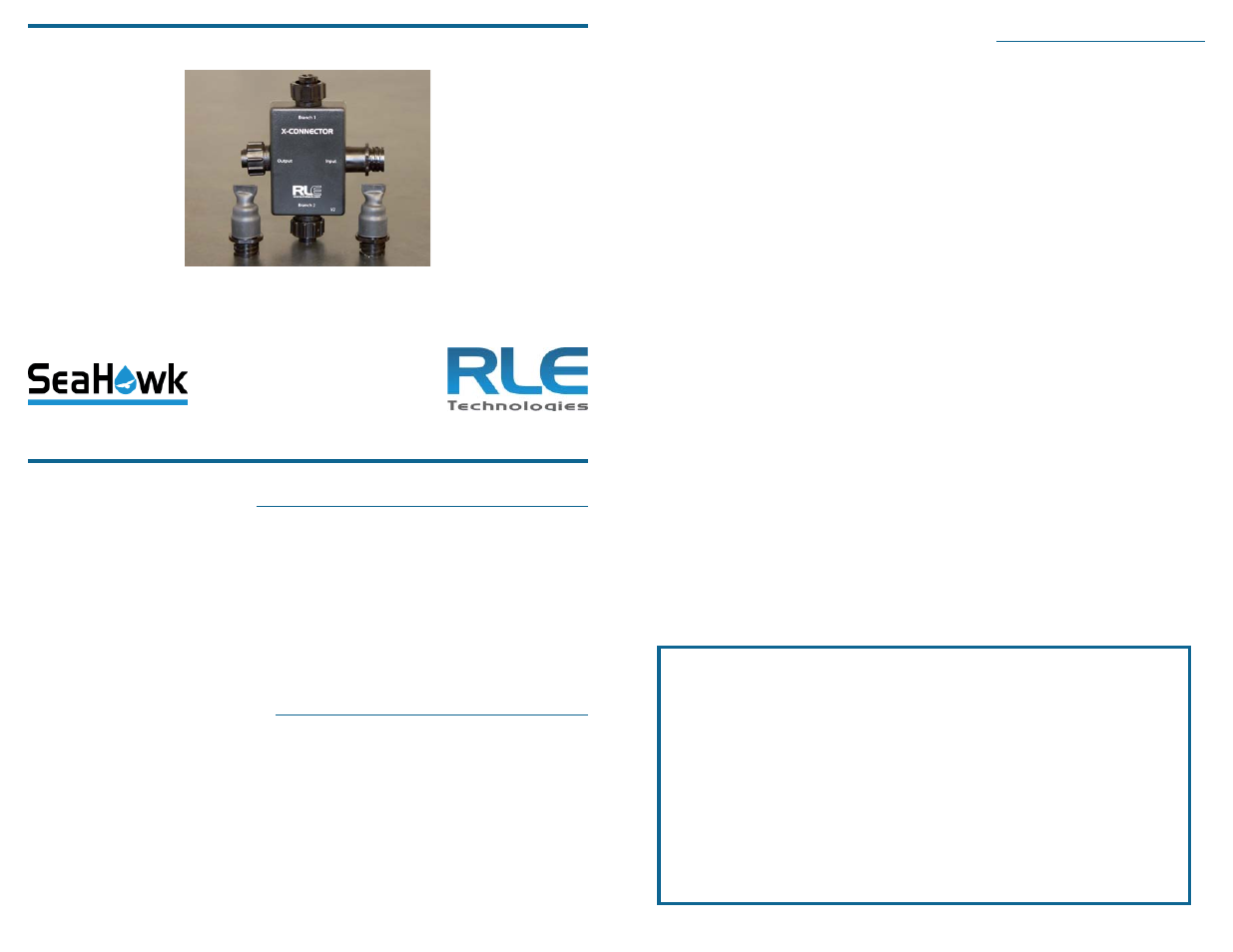 RLE X-Connector User Manual | 2 pages