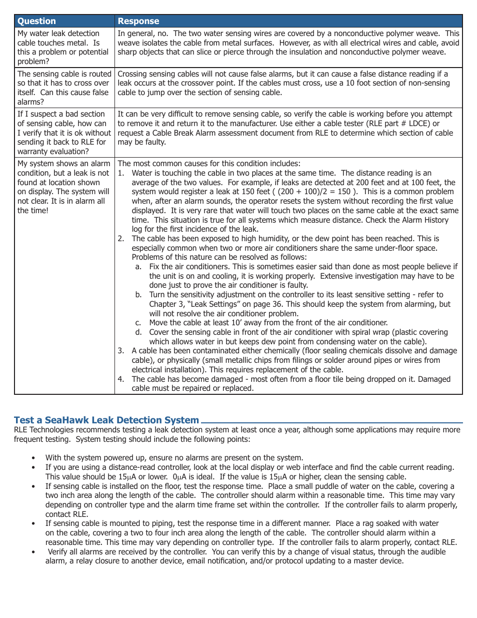 RLE SeaHawk Sensing Cable User Manual | Page 2 / 2