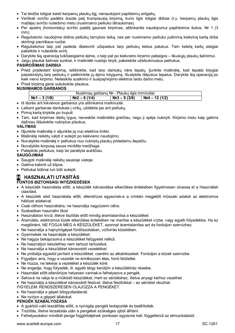 Scarlett SC-1261 User Manual | Page 17 / 20