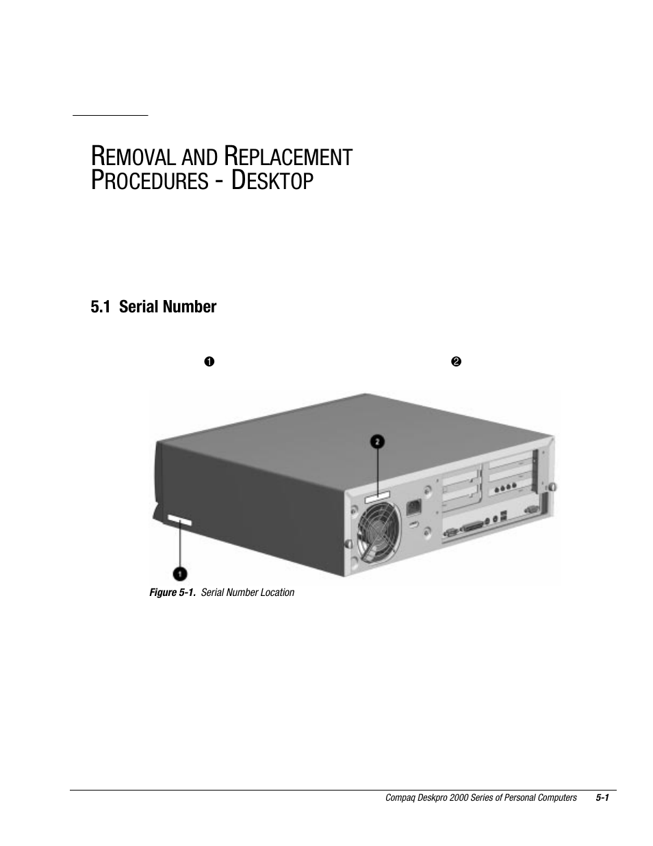 Removal and replacement procedures - desktop, 1 serial number, Chapter | Compaq Deskpro 2000 User Manual | Page 101 / 269