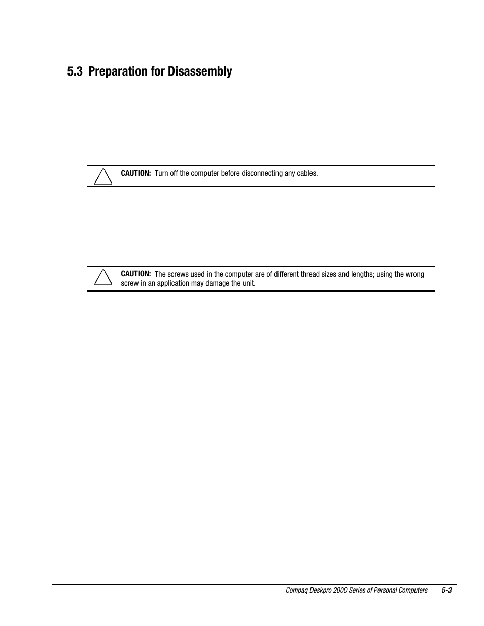 3 preparation for disassembly | Compaq Deskpro 2000 User Manual | Page 103 / 269