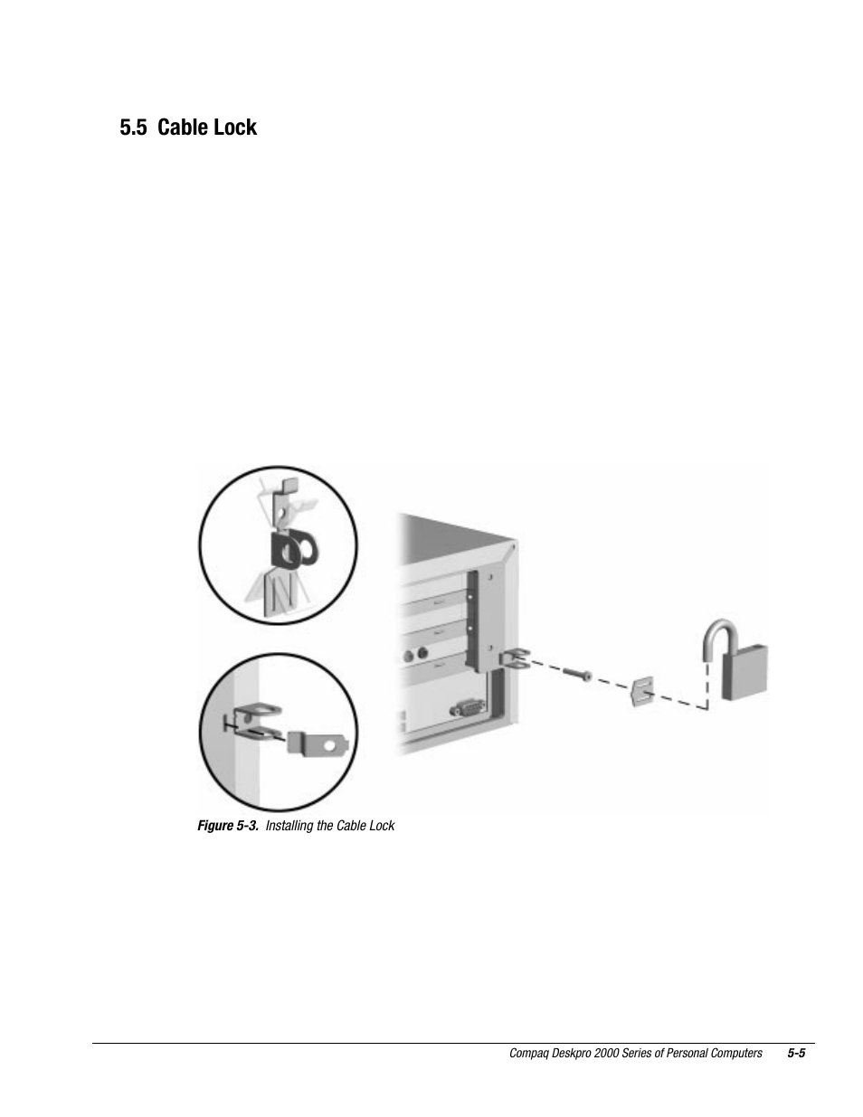 5 cable lock | Compaq Deskpro 2000 User Manual | Page 105 / 269