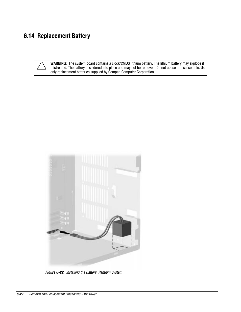 14 replacement battery | Compaq Deskpro 2000 User Manual | Page 164 / 269