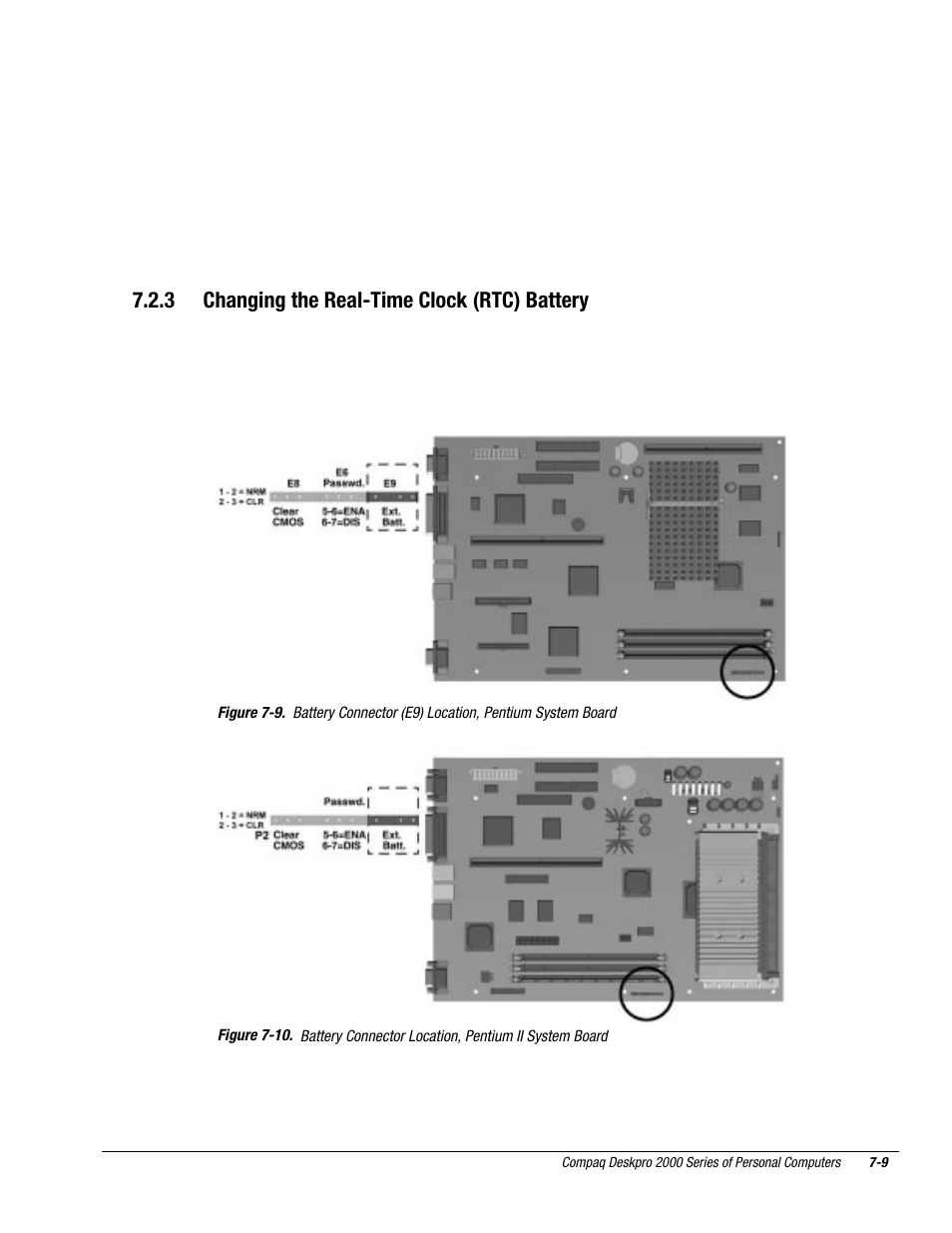3 changing the real-time clock (rtc) battery | Compaq Deskpro 2000 User Manual | Page 192 / 269