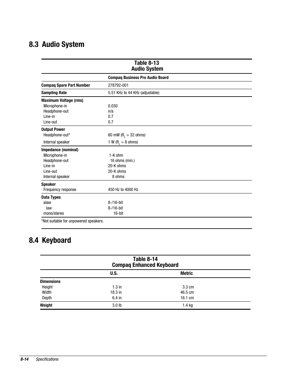 3 audio system, 4 keyboard | Compaq Deskpro 2000 User Manual | Page 216 / 269