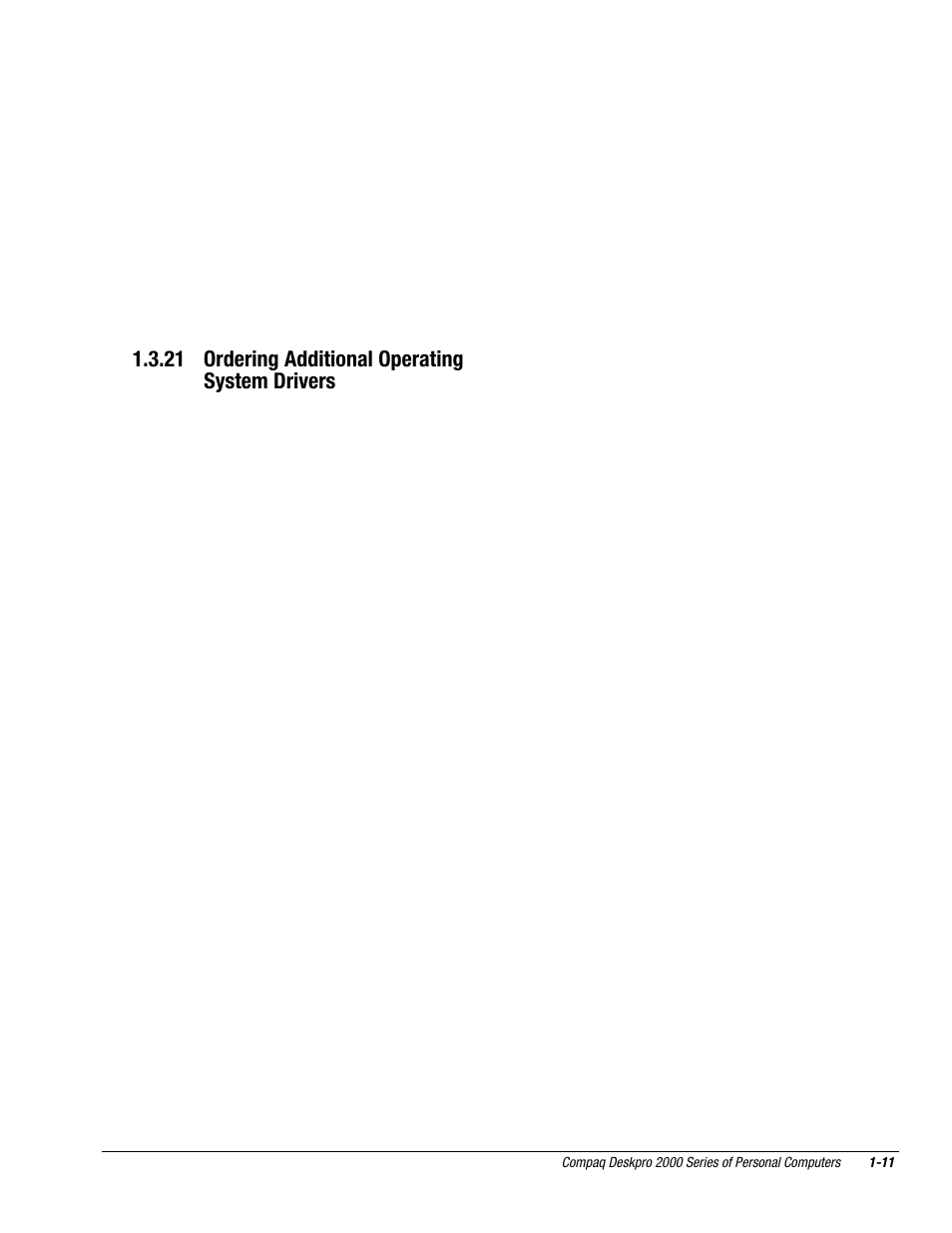 21 ordering additional operating system drivers | Compaq Deskpro 2000 User Manual | Page 23 / 269