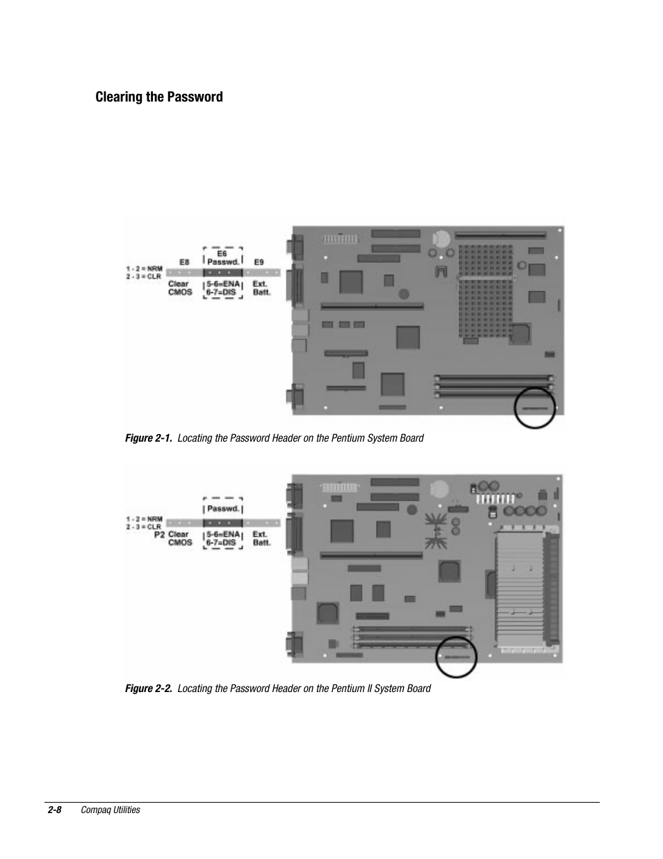 Clearing the password | Compaq Deskpro 2000 User Manual | Page 46 / 269