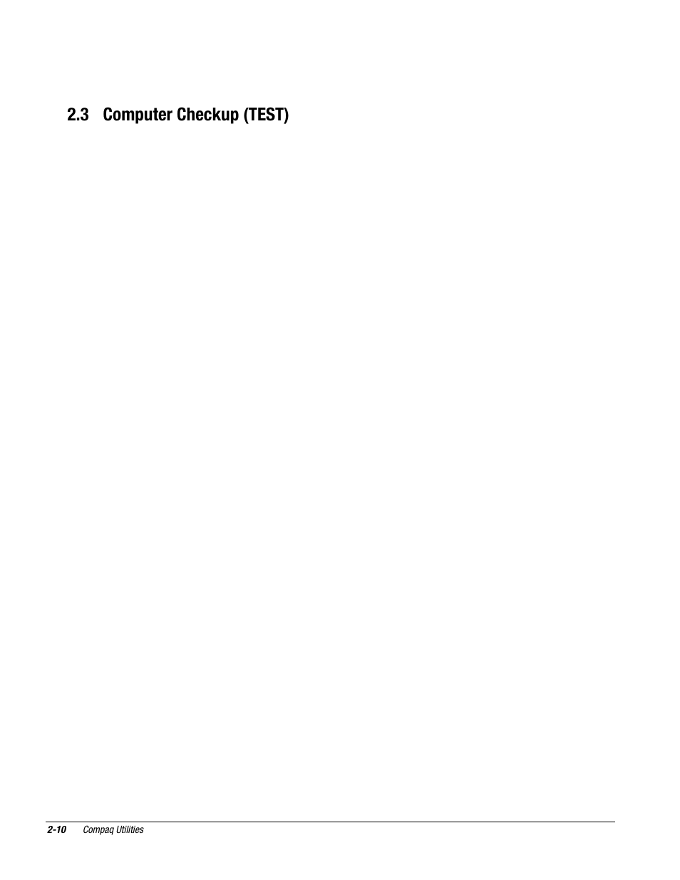 3 computer checkup (test) | Compaq Deskpro 2000 User Manual | Page 48 / 269