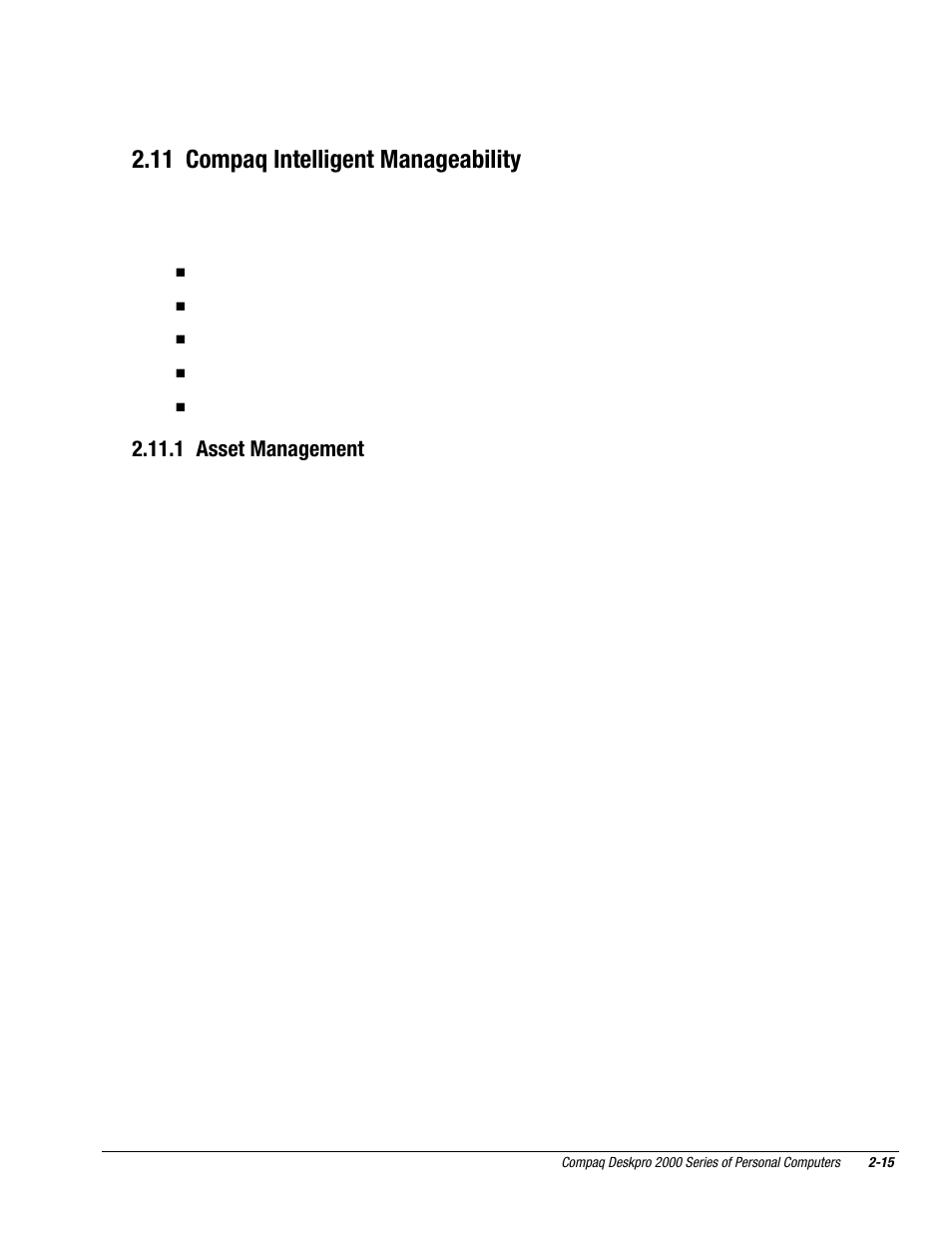 11 compaq intelligent manageability, 1 asset management | Compaq Deskpro 2000 User Manual | Page 53 / 269