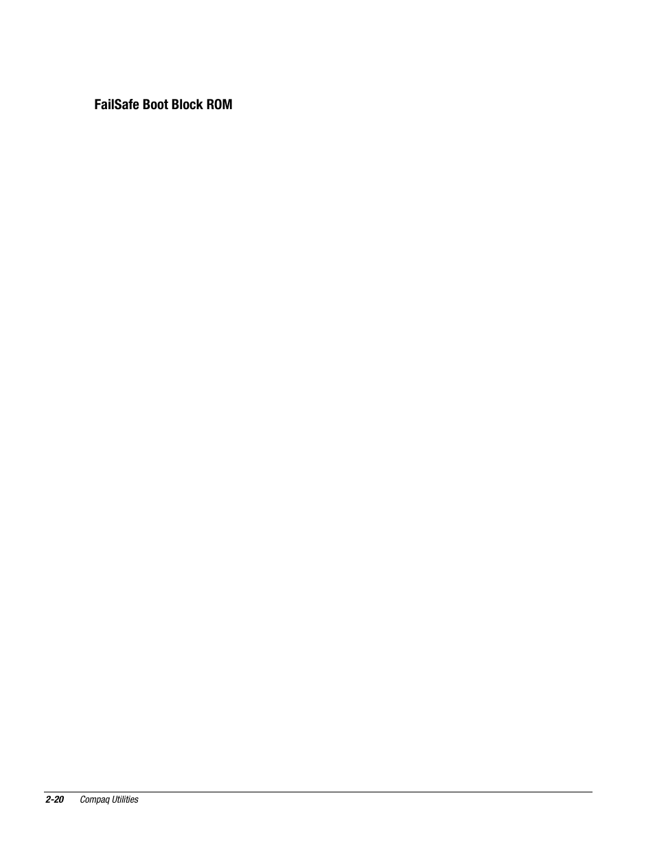 Failsafe boot block rom | Compaq Deskpro 2000 User Manual | Page 58 / 269