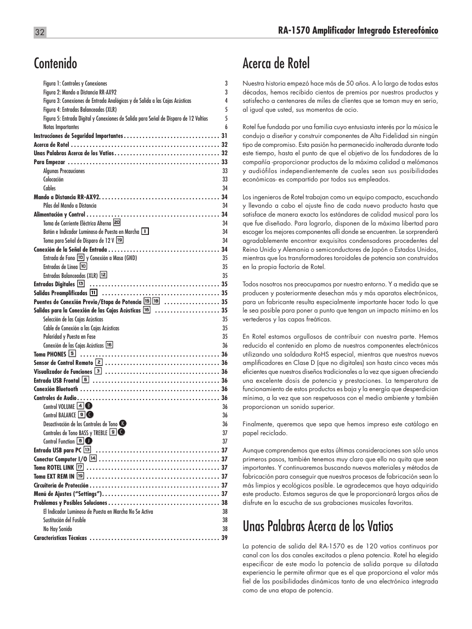 ROTEL RA-1570 User Manual | Page 32 / 76