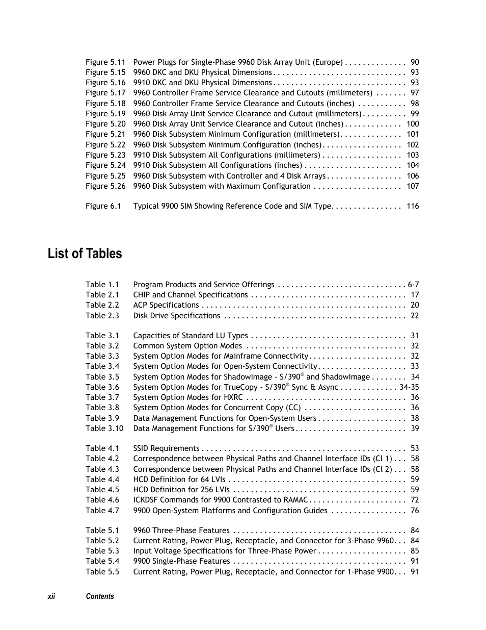 List of tables | Compaq 9900 User Manual | Page 12 / 138