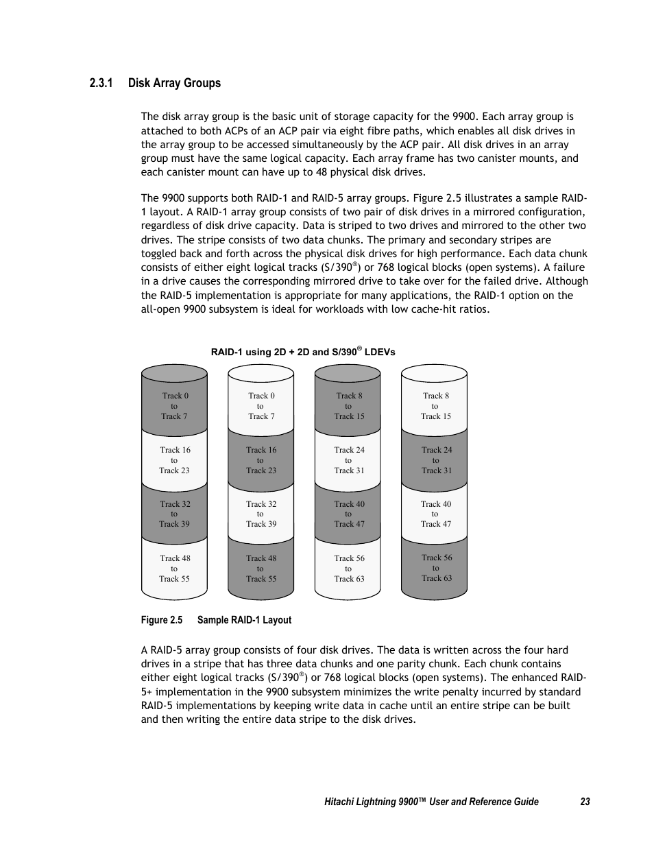 1 disk array groups, Figure 2.5 sample raid-1 layout | Compaq 9900 User Manual | Page 37 / 138