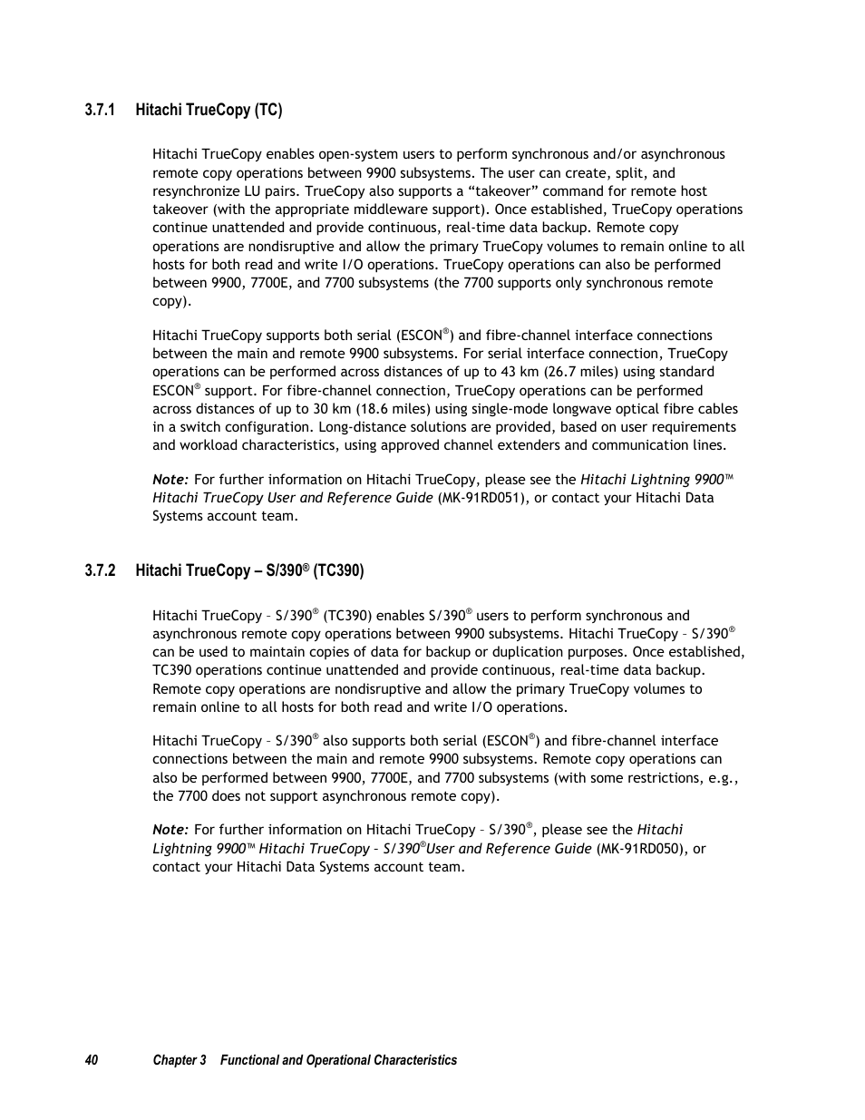 1 hitachi truecopy (tc), 2 hitachi truecopy – s/390® (tc390), 2 hitachi truecopy – s/390 | Tc390) | Compaq 9900 User Manual | Page 54 / 138