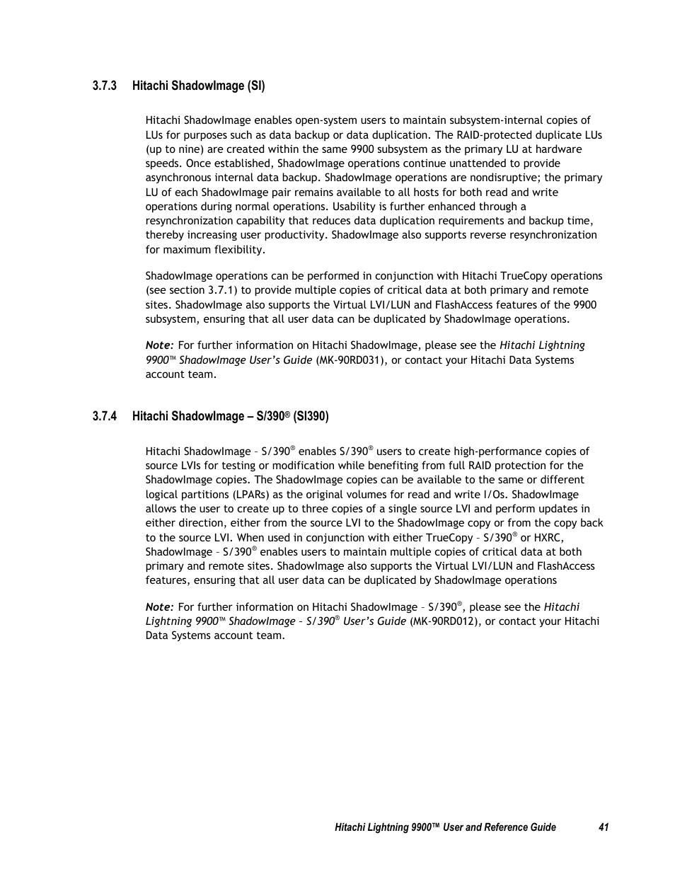 3 hitachi shadowimage (si), 4 hitachi shadowimage – s/390® (si390), 5 command control interface (cci) | 4 hitachi shadowimage – s/390, Si390) | Compaq 9900 User Manual | Page 55 / 138