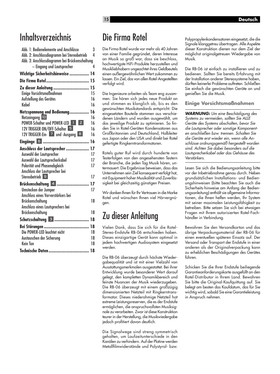 ROTEL RB-06 User Manual | Page 15 / 44