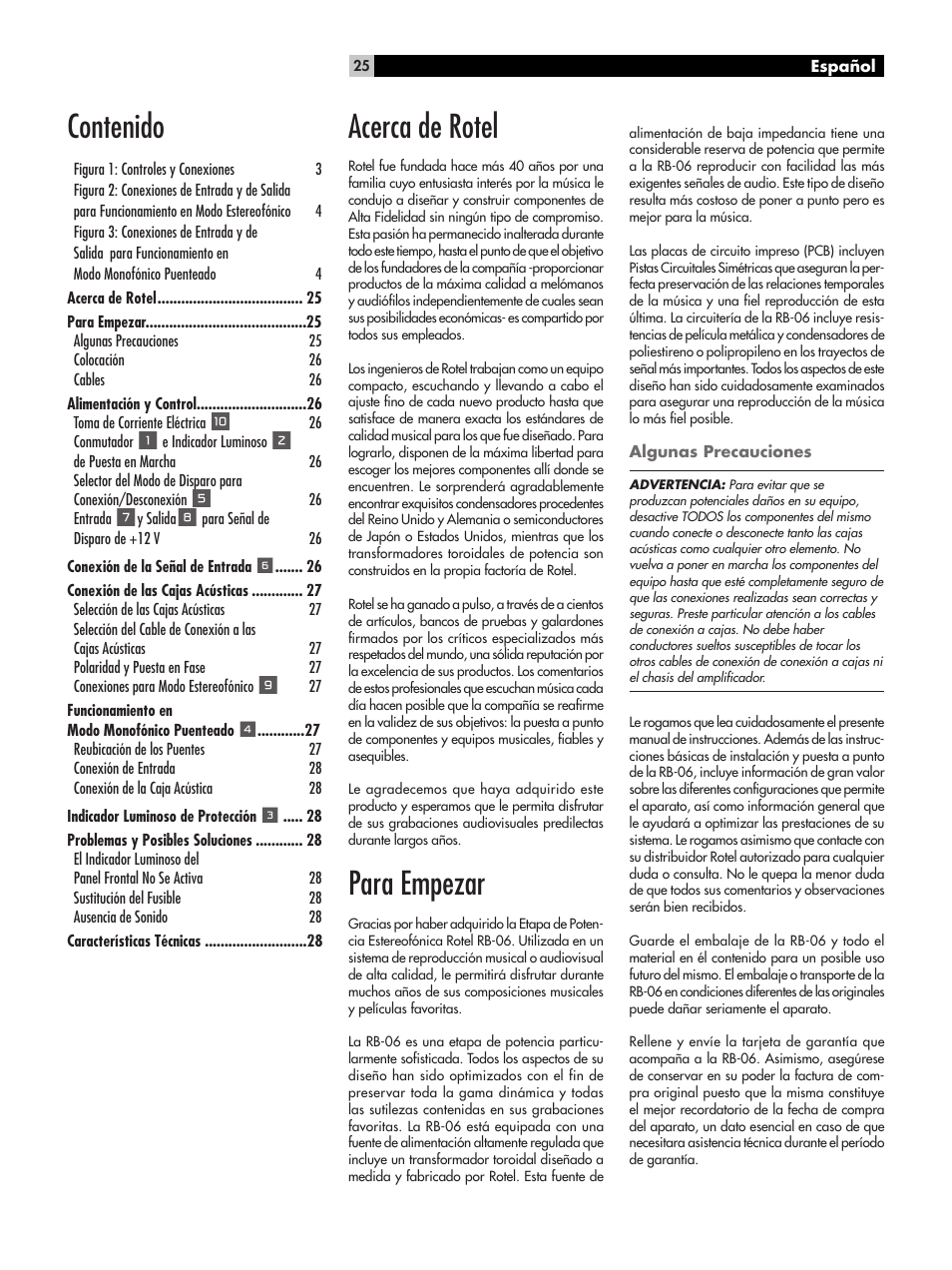 ROTEL RB-06 User Manual | Page 25 / 44