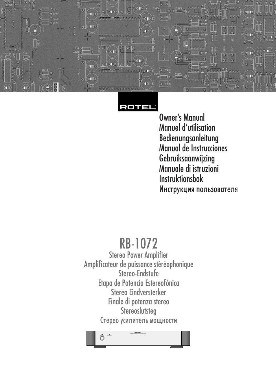 ROTEL RB-1072 User Manual | 42 pages