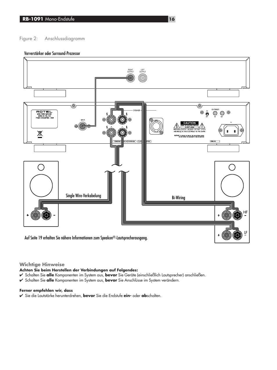 ROTEL RB-1091 User Manual | Page 16 / 52