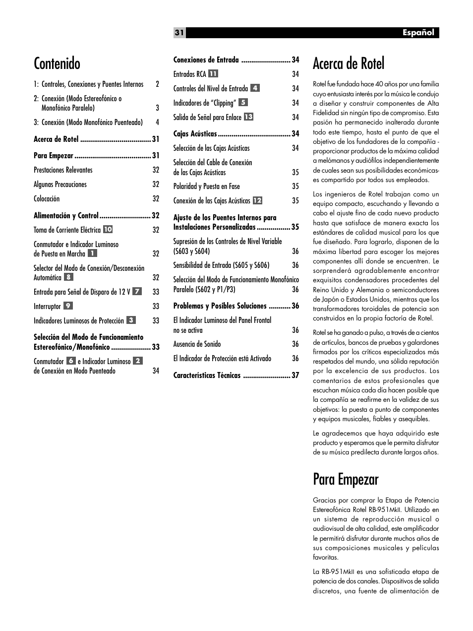 ROTEL RB951 mk II User Manual | Page 31 / 44