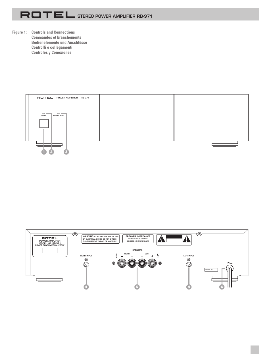 Stereo power amplifier rb-971 | ROTEL RB971 User Manual | Page 3 / 30