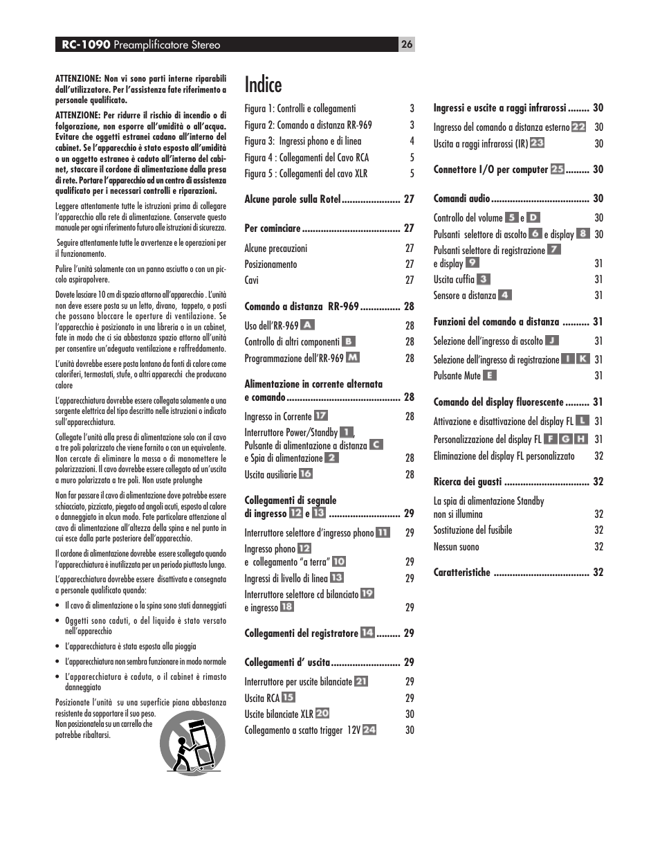 Indice | ROTEL RC1090 User Manual | Page 26 / 46