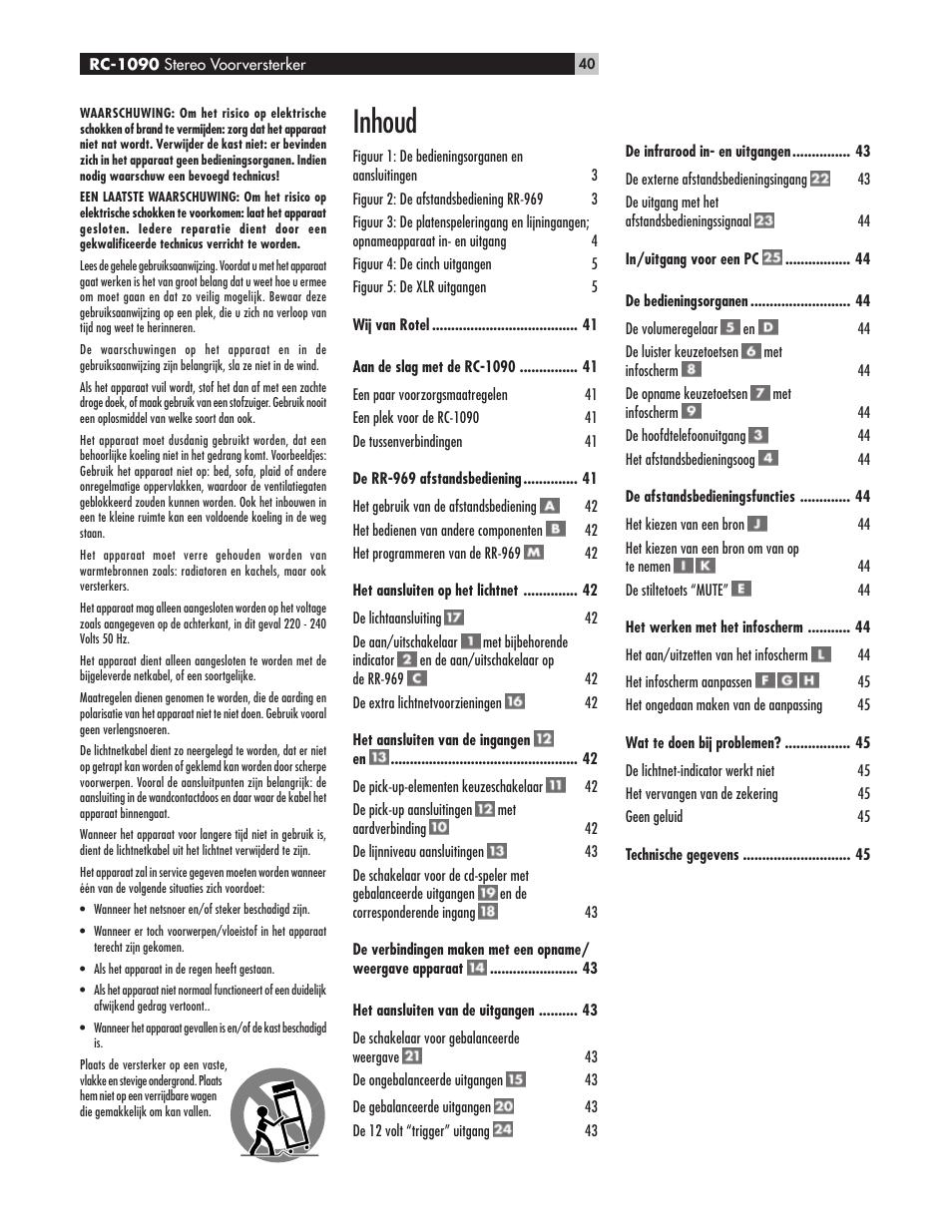 Inhoud | ROTEL RC1090 User Manual | Page 40 / 46