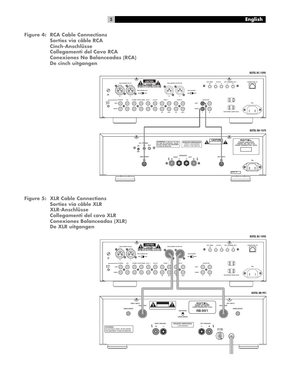 Rb-991, Rotel rc-1090, Rotel rb-1070 | Rotel rb-991 | ROTEL RC1090 User Manual | Page 5 / 46