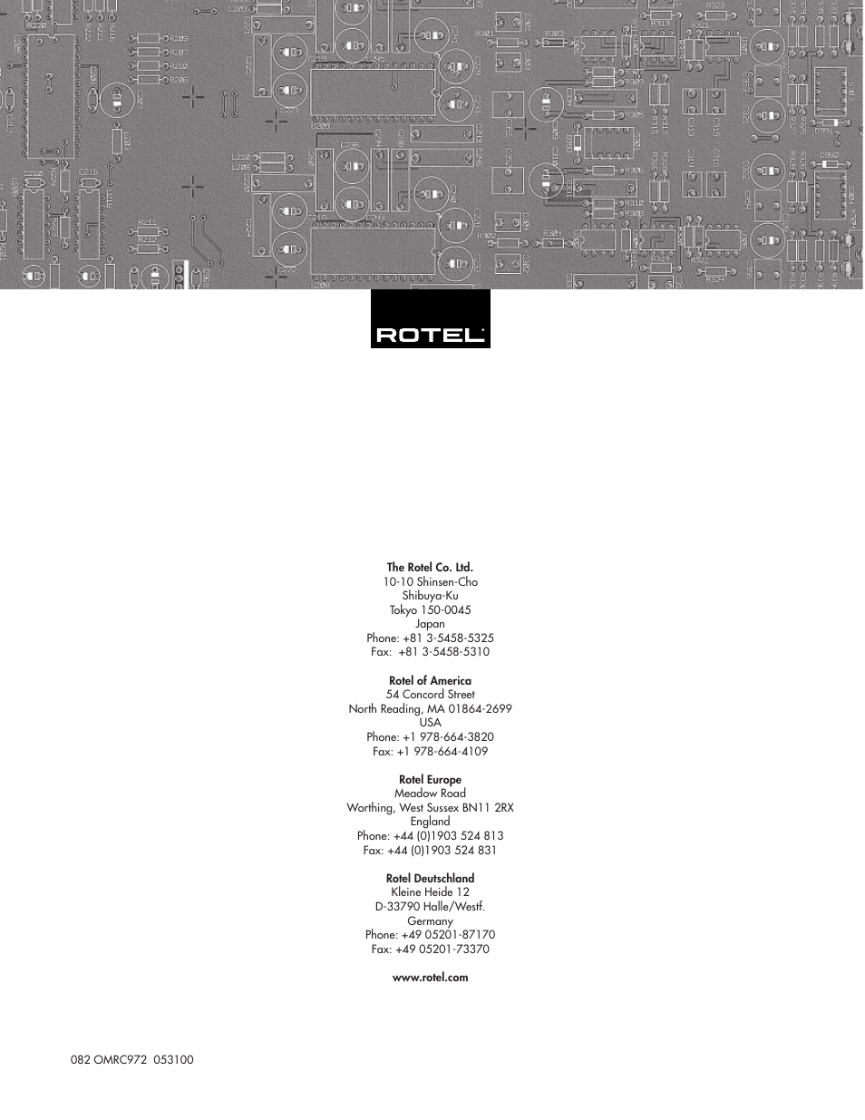 ROTEL RC972 User Manual | Page 34 / 34