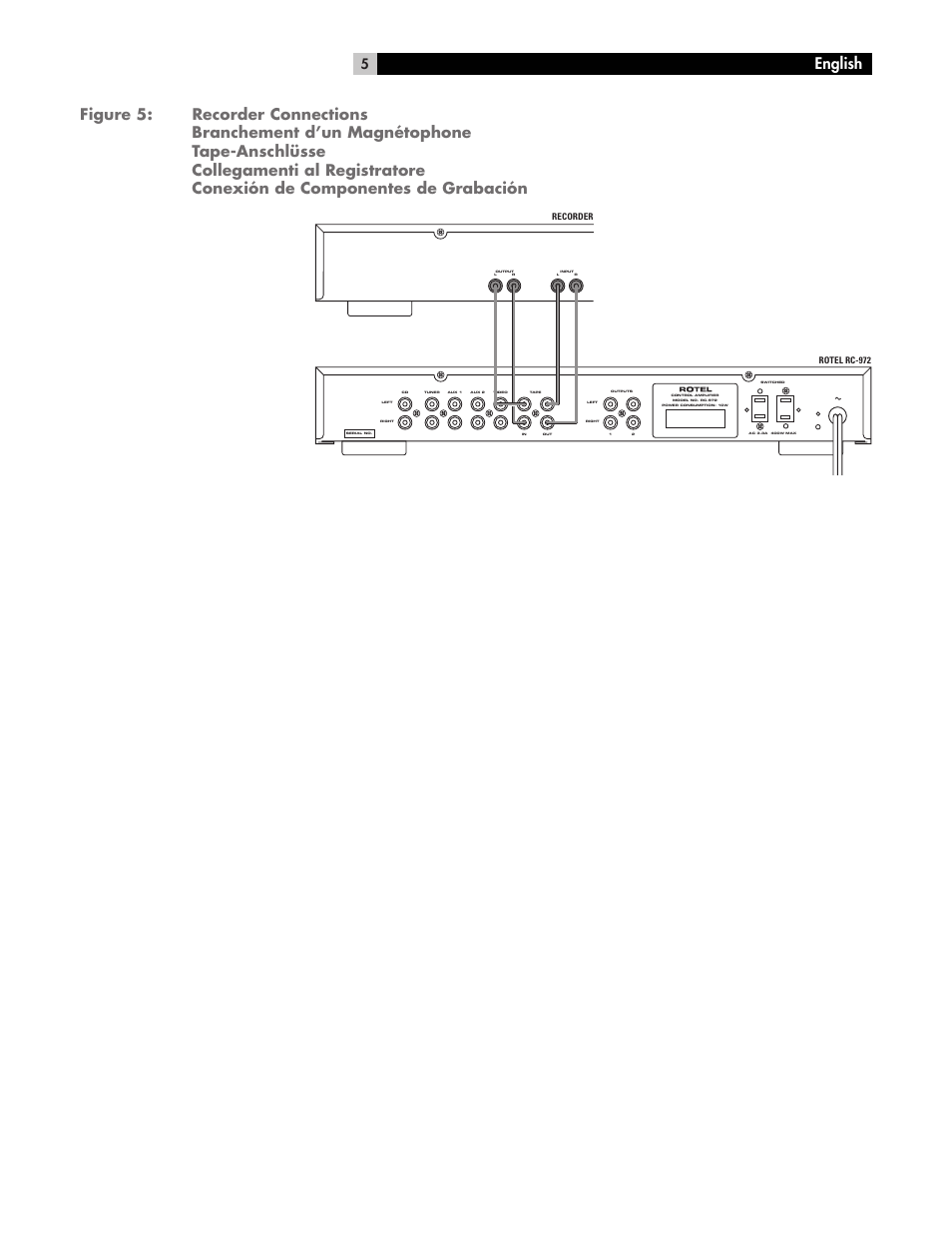 Recorder, Rotel rc-972 | ROTEL RC972 User Manual | Page 5 / 34