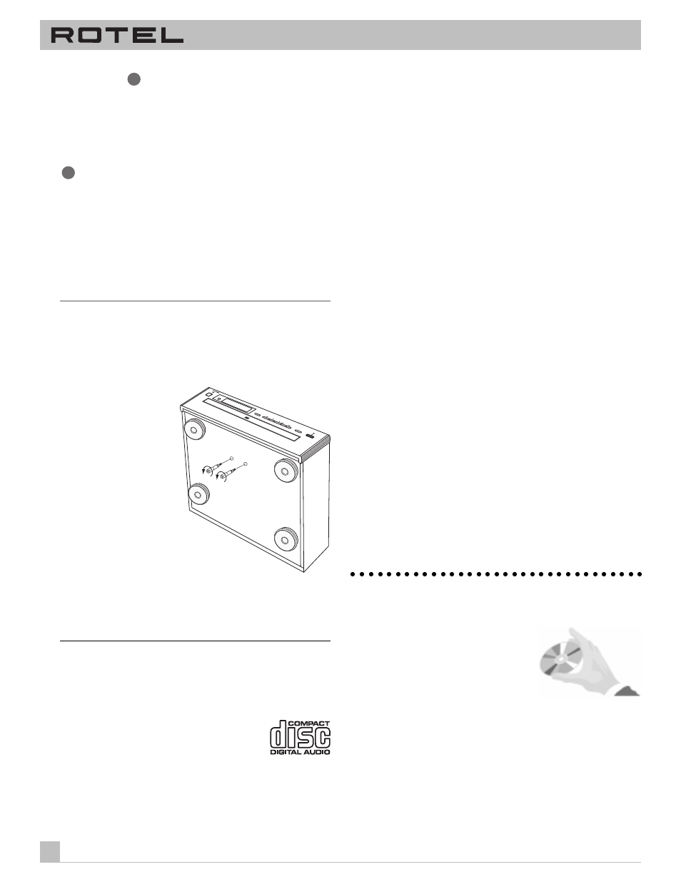 Handling compact discs | ROTEL RCC955 User Manual | Page 6 / 54