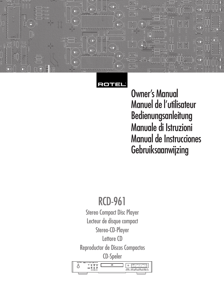 ROTEL RCD961 User Manual | 40 pages