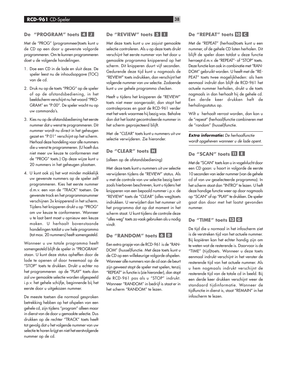 ROTEL RCD961 User Manual | Page 38 / 40