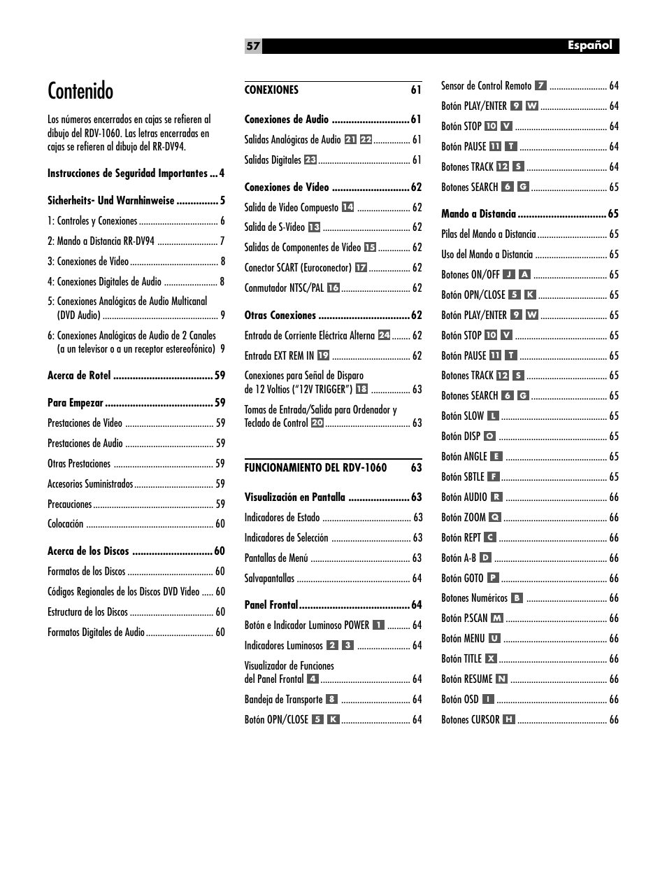 ROTEL RDV-1060 User Manual | Page 57 / 108