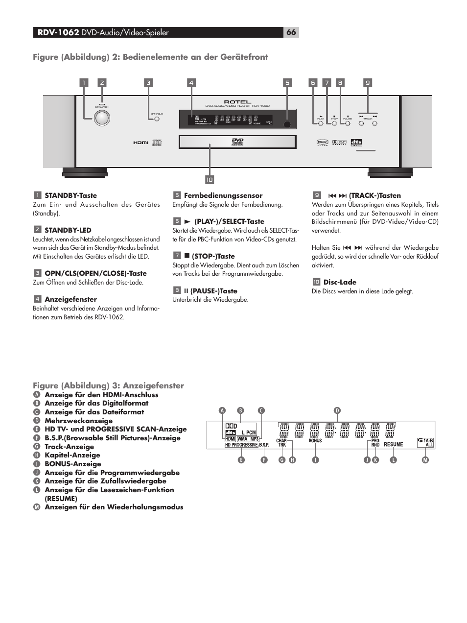Figure (abbildung) 3: anzeigefenster | ROTEL RDV-1062 User Manual | Page 66 / 85