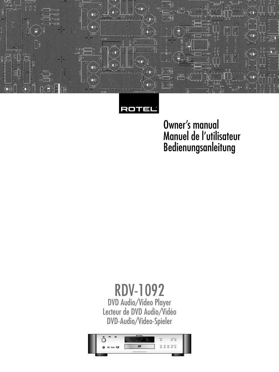 ROTEL RDV-1092 User Manual | 83 pages