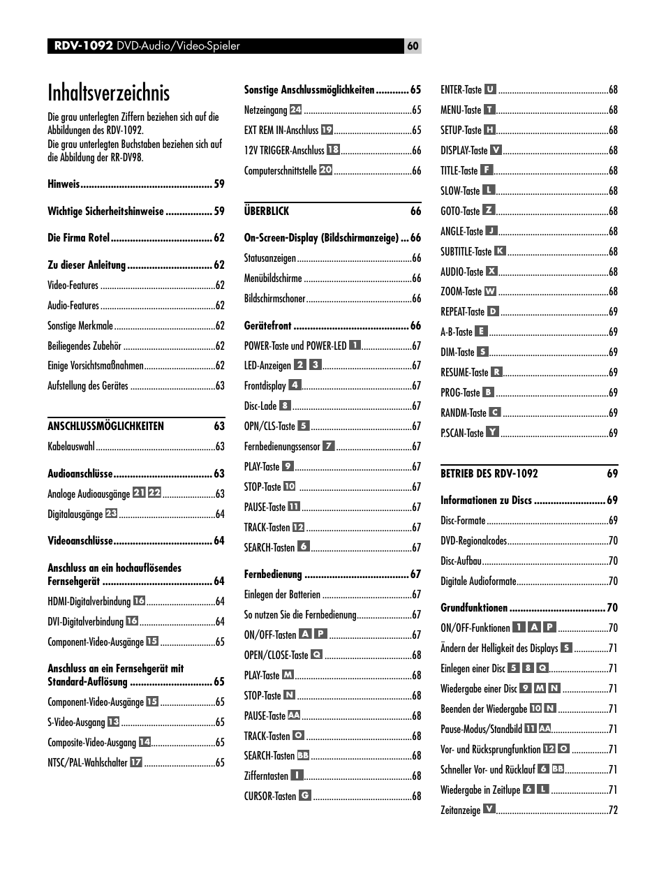 ROTEL RDV-1092 User Manual | Page 60 / 83