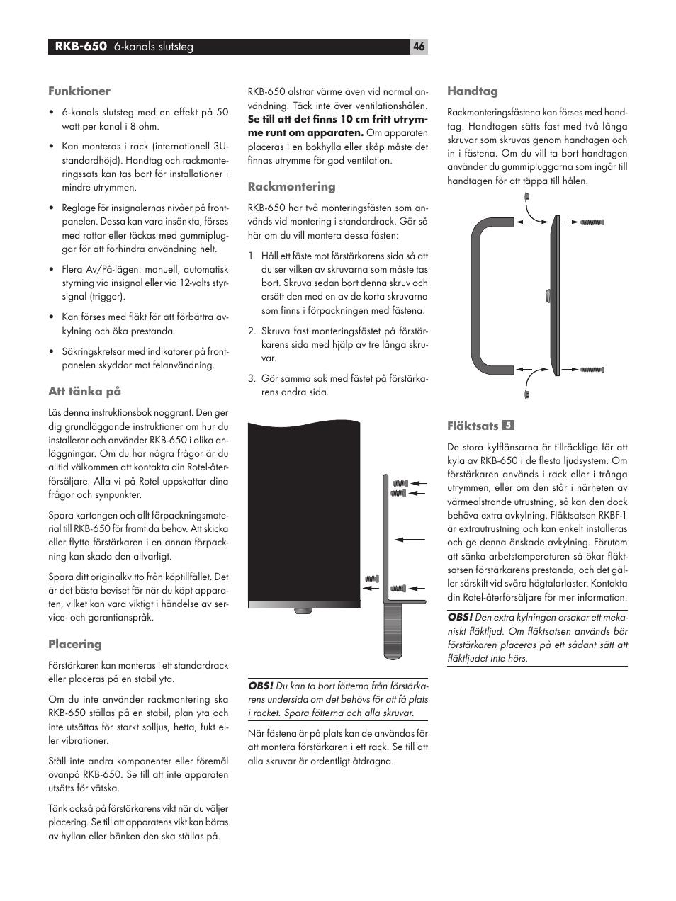 ROTEL RKB-650 User Manual | Page 46 / 56