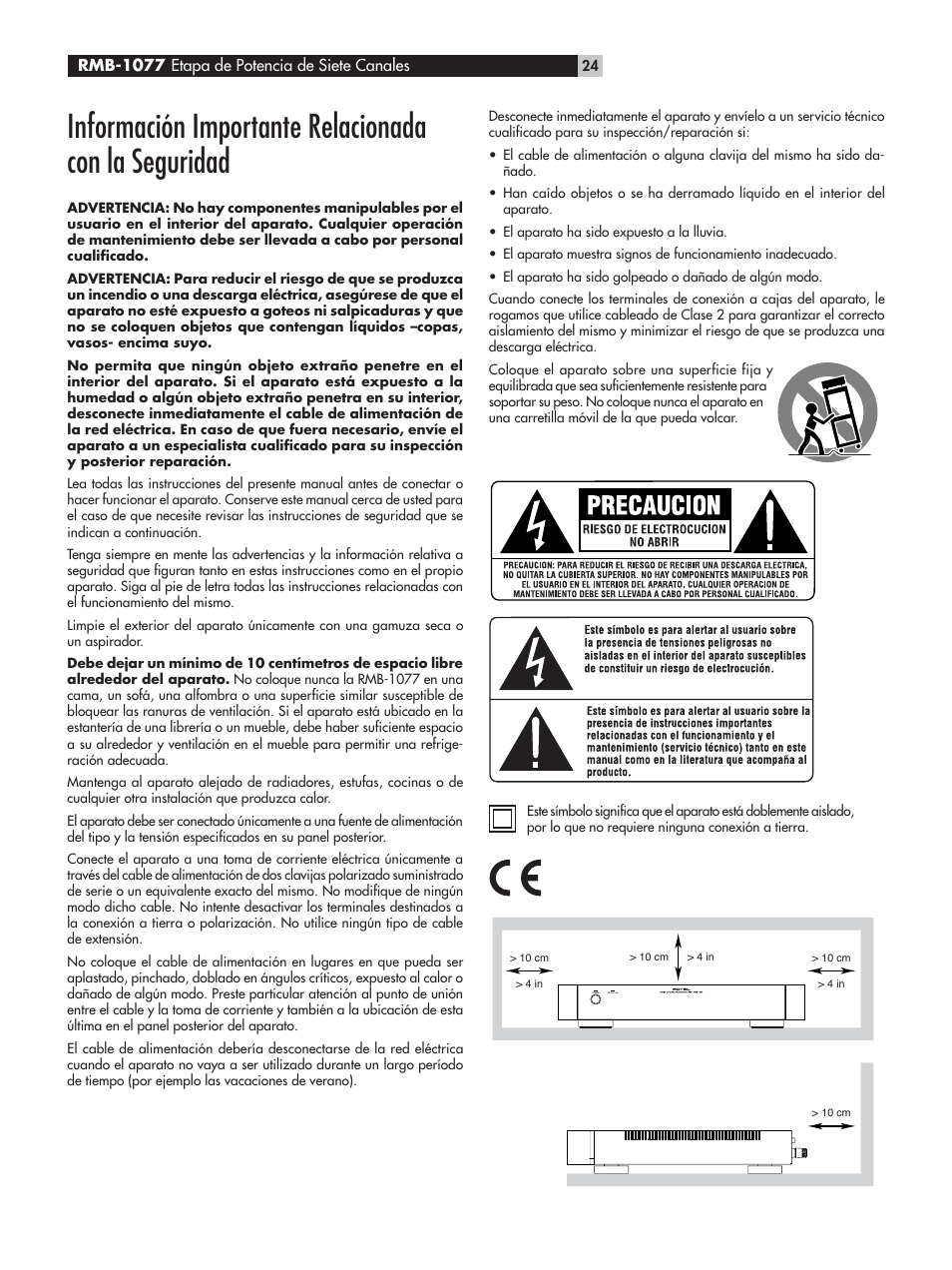 ROTEL RMB-1077 User Manual | Page 24 / 44