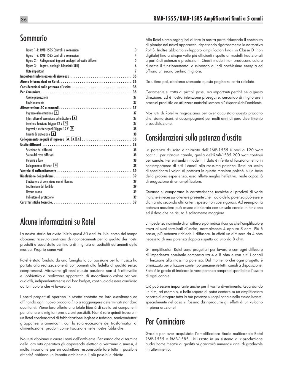 ROTEL RMB-1555 User Manual | Page 36 / 51