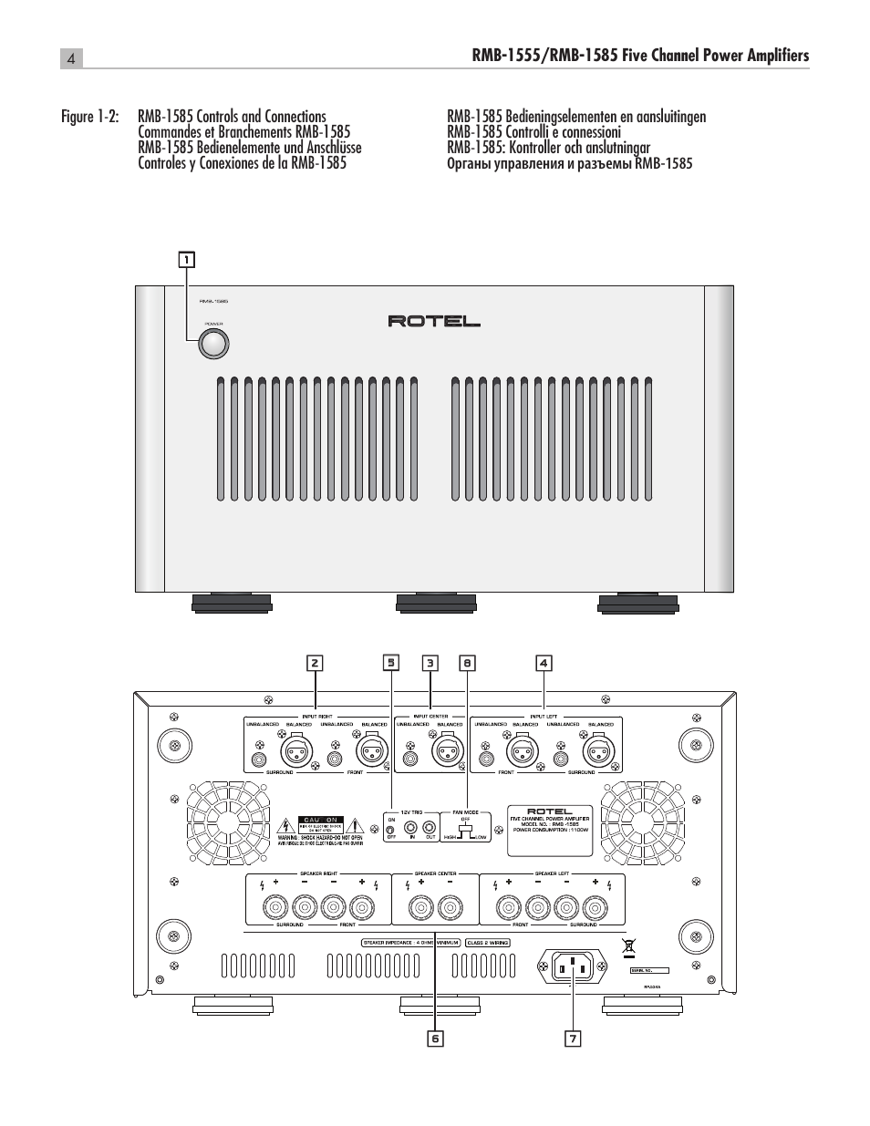 ROTEL RMB-1555 User Manual | Page 4 / 51