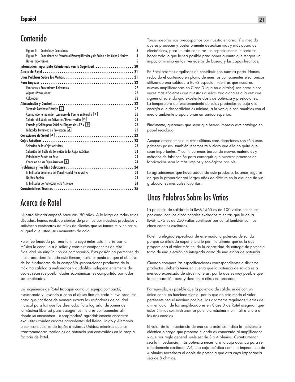 ROTEL RMB-1565 User Manual | Page 21 / 46