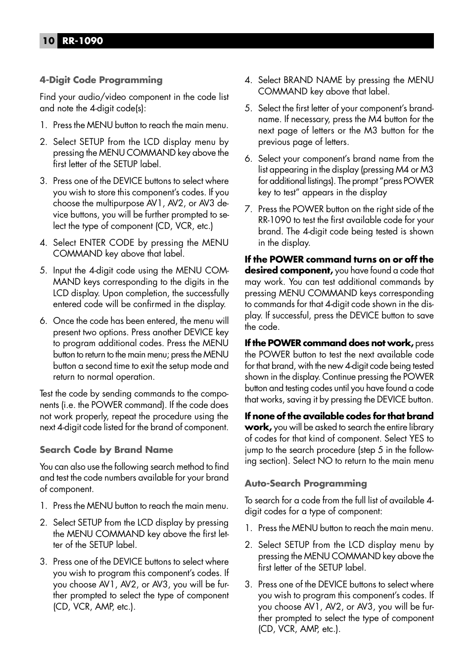 ROTEL RR1090 User Manual | Page 10 / 96