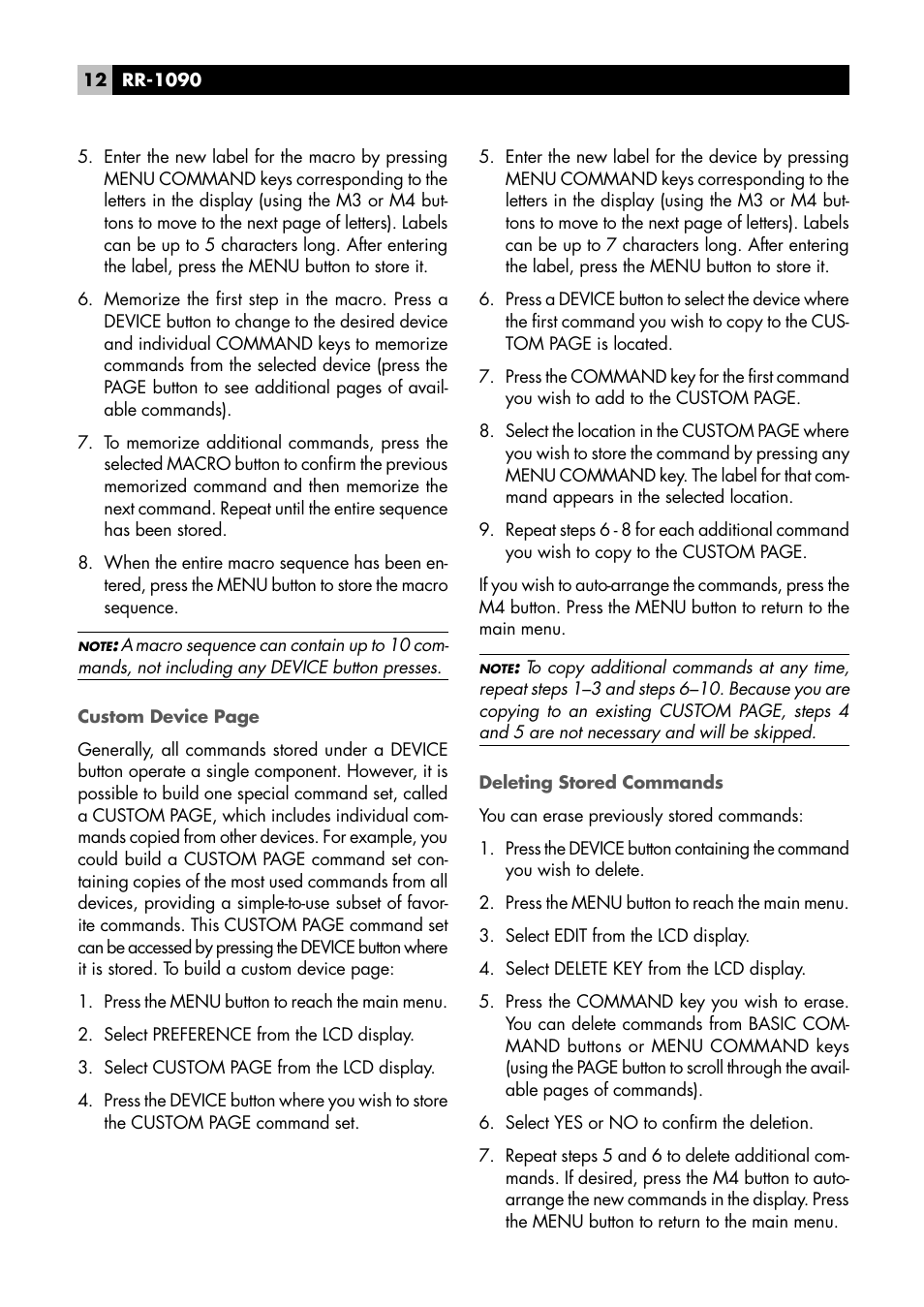 ROTEL RR1090 User Manual | Page 12 / 96
