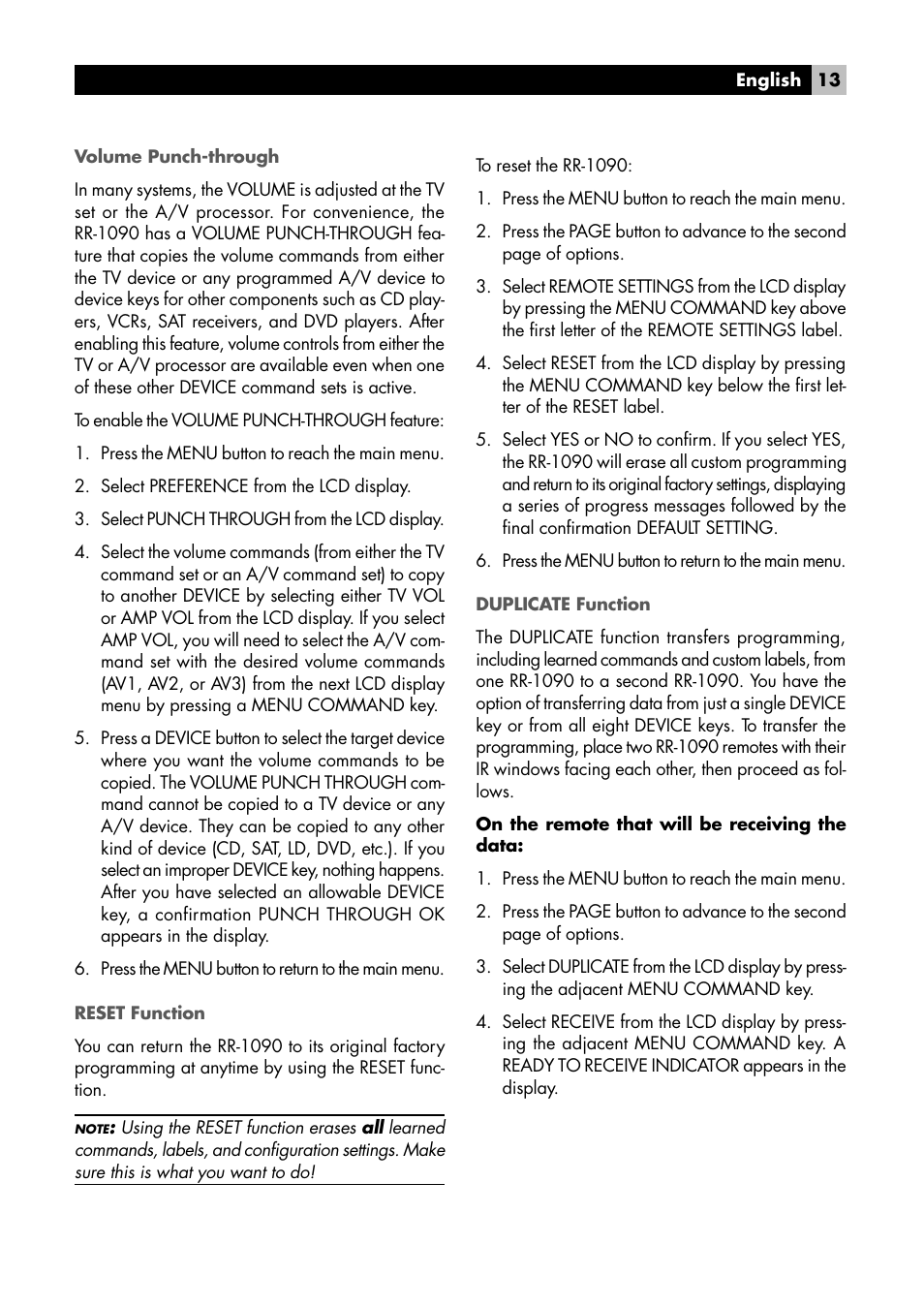 ROTEL RR1090 User Manual | Page 13 / 96