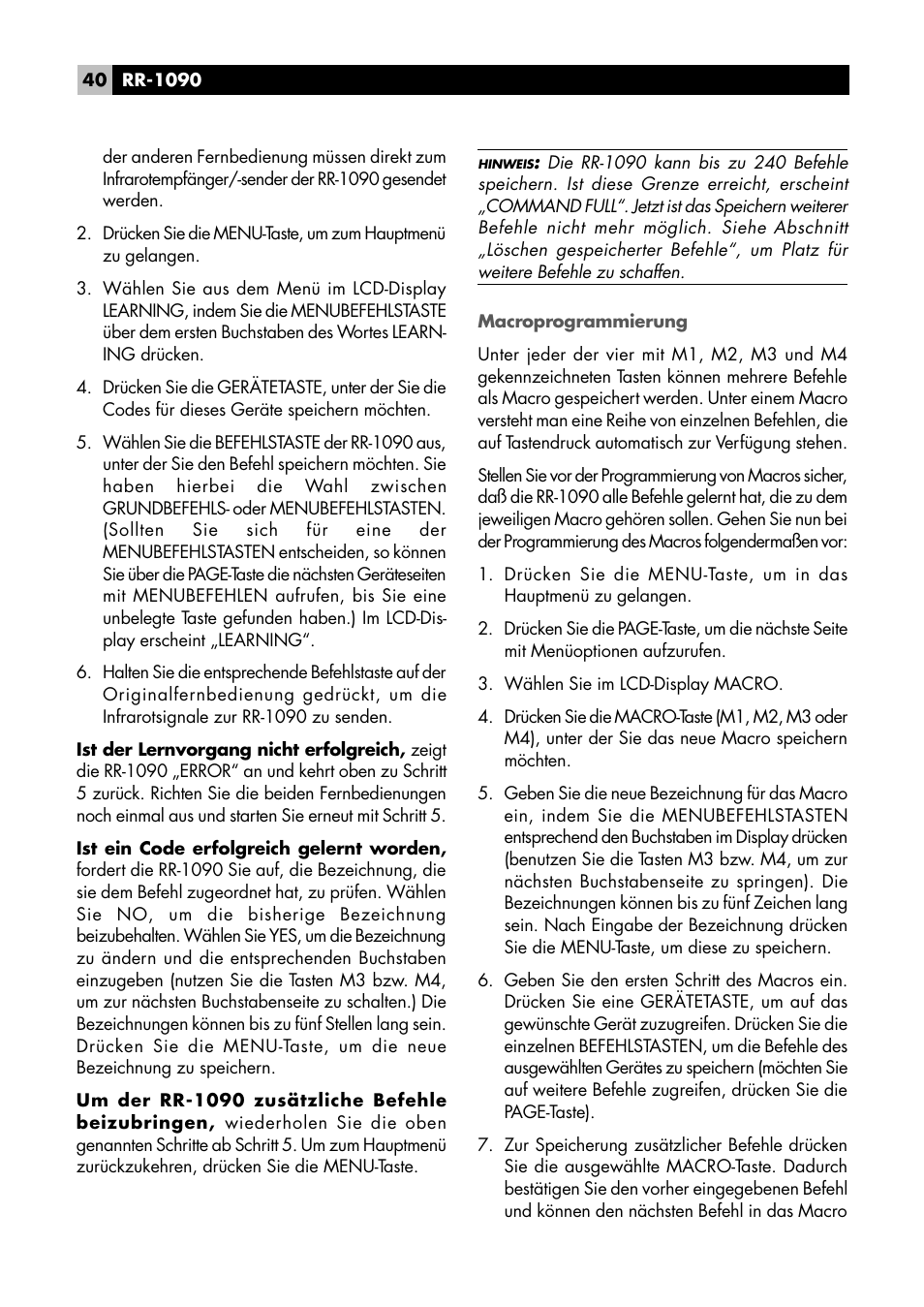 ROTEL RR1090 User Manual | Page 40 / 96