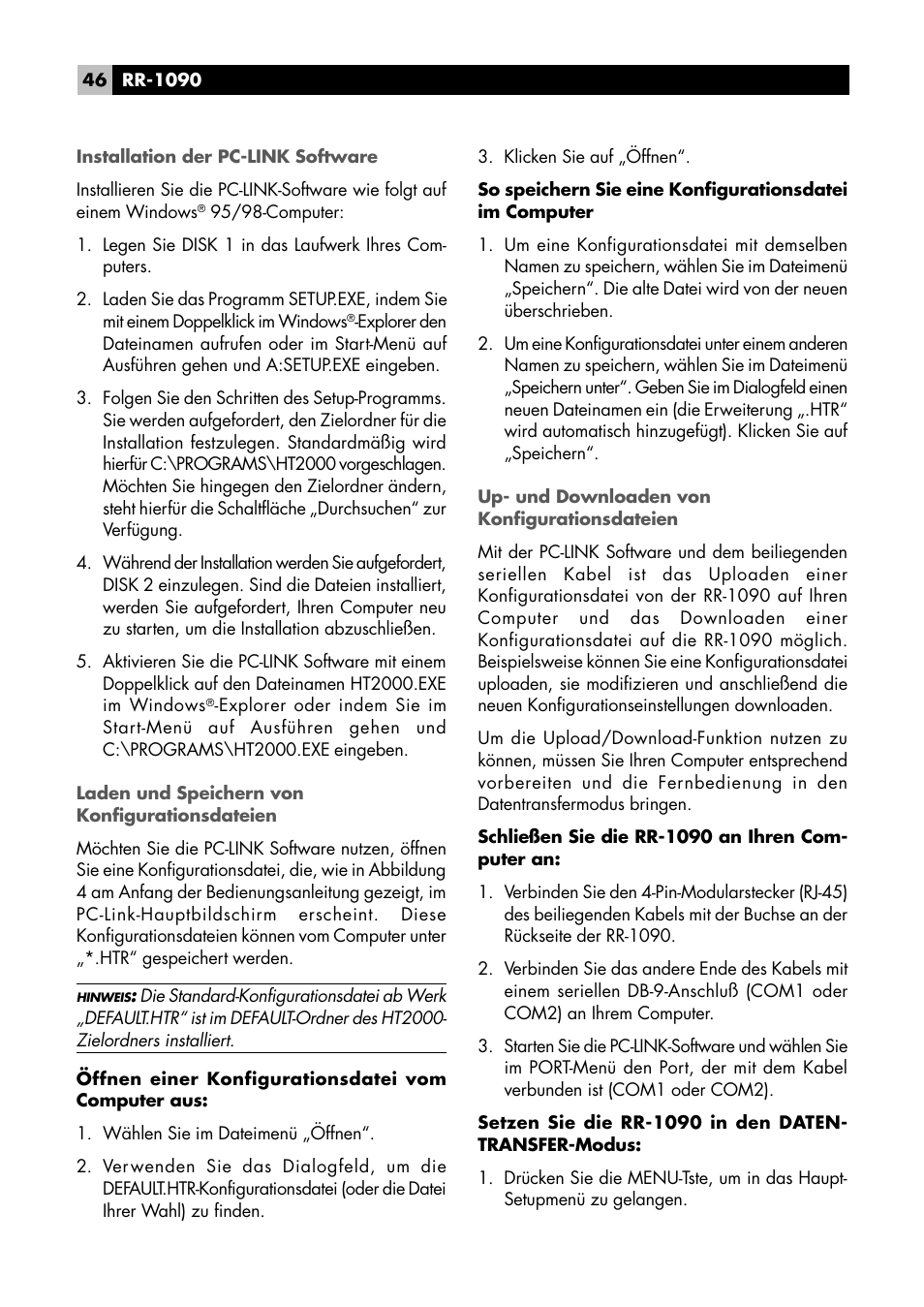 ROTEL RR1090 User Manual | Page 46 / 96