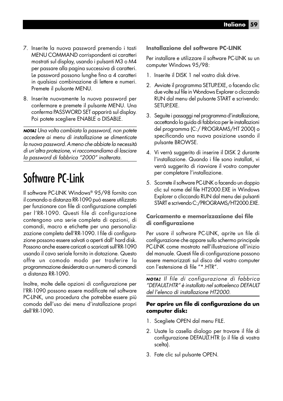 Software pc-link | ROTEL RR1090 User Manual | Page 59 / 96
